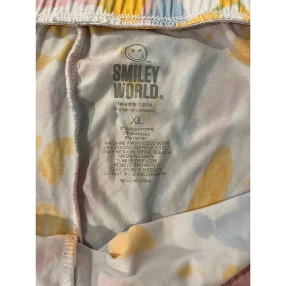 Smiley World Women's XL Graphic Print Pajama Pants Multicolor Tie Dye Soft - Picture 7 of 7
